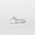 Anello in oro bianco 18 kt con perla akoya e contorno di diamanti