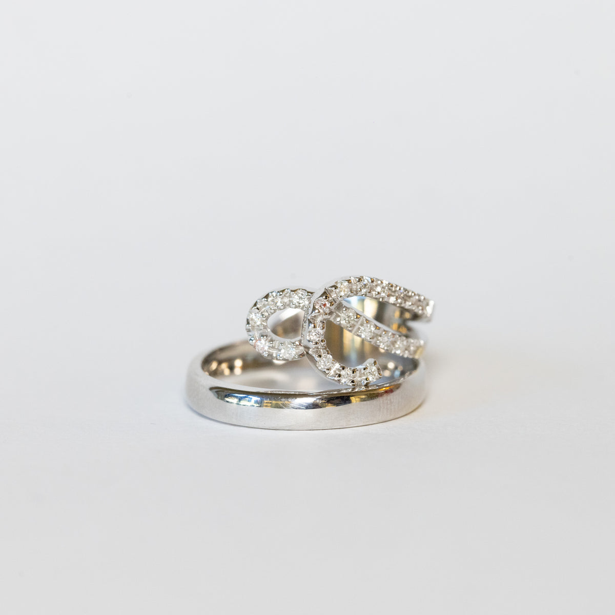 Anello Vanità in Oro Bianco 18 kt con Diamanti