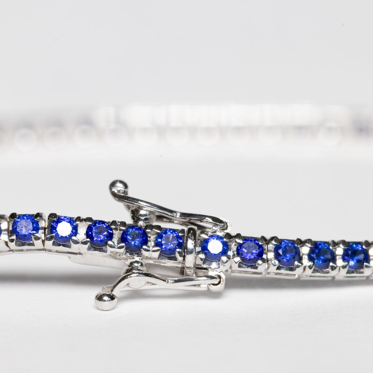 18kt White Gold and Sapphire Tennis Bracelet