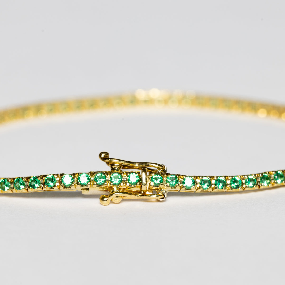 18kt Yellow Gold Tennis Bracelet with Emeralds