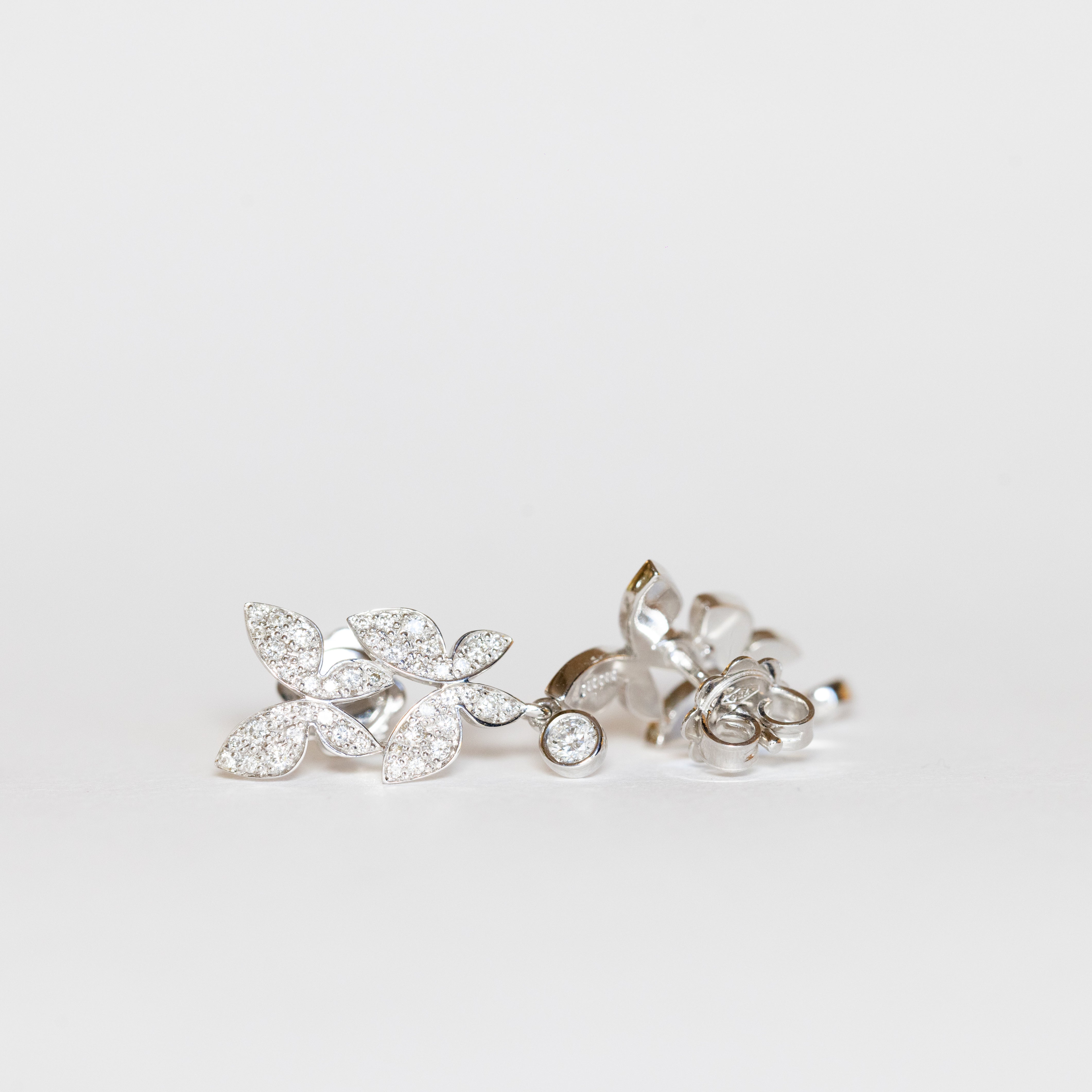 Orecchini In Argento 925 A Farfalla Bicolore Con Zirconia - Regalo In Elegante Scatola - Nichel Free