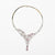 Collana Collier Luminarie in Oro Bianco 18KT con pendente in Rubino Taglio Goccia, Rubini rotondo brillanti sparsi e Diamanti