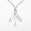 Collana Collier in oro bianco 18kt con Diamanti taglio brillante e Perle Australia