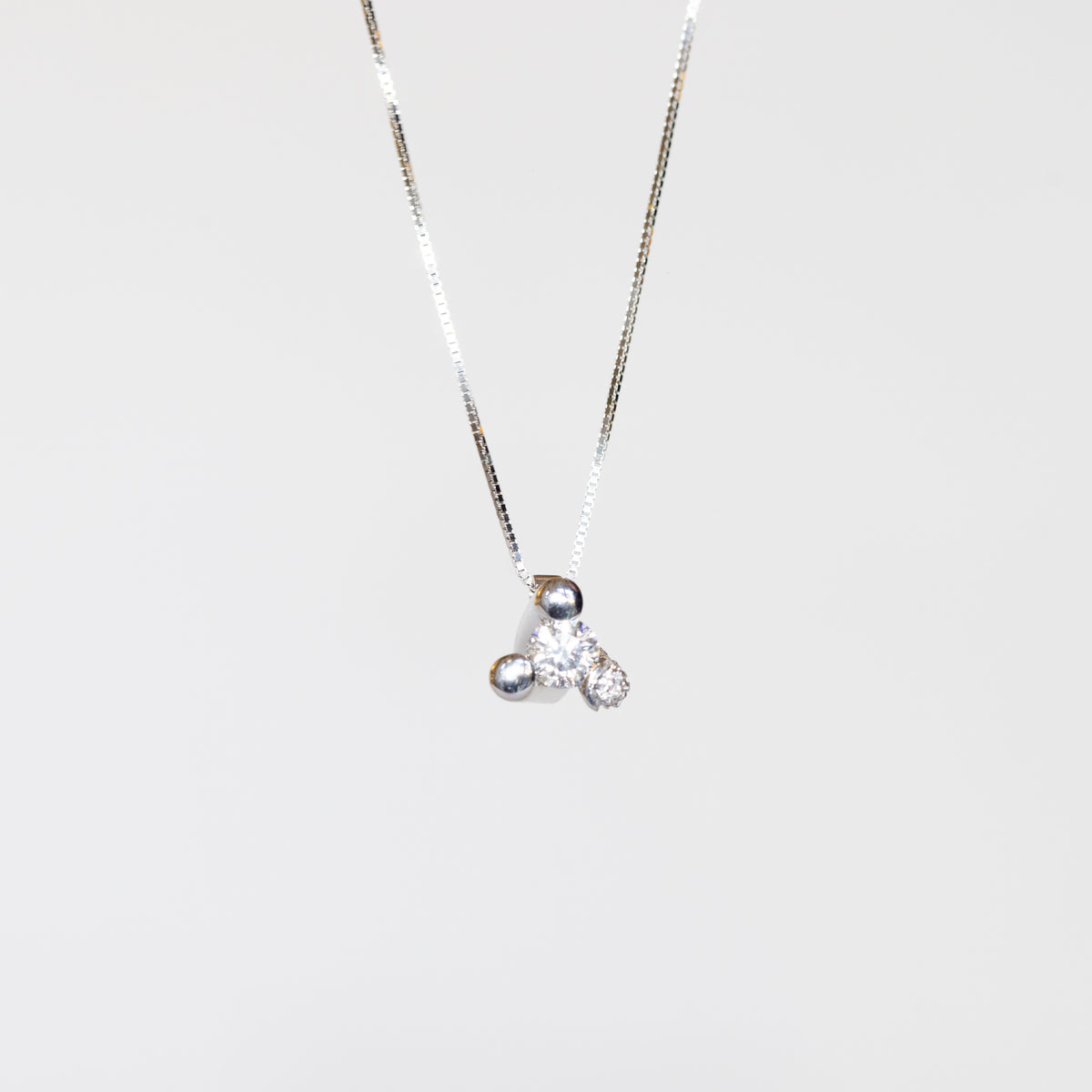 Collana Doppio Punto Luce in Oro Bianco 18 kt