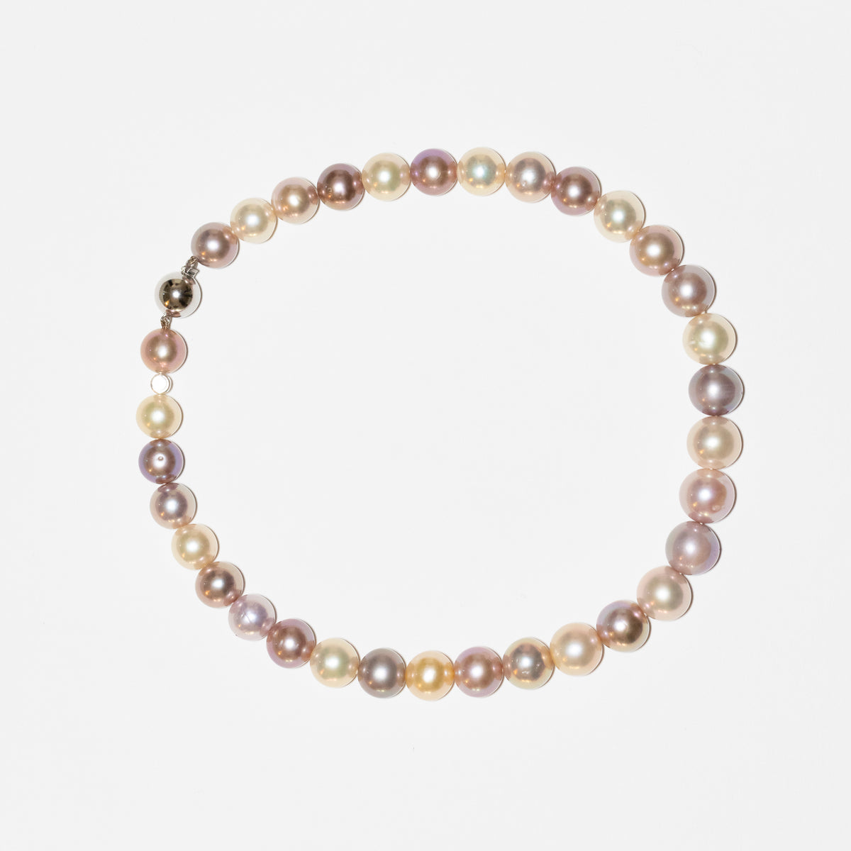 Princess Necklace with Australian Pearls and Susta in 18kt White Gold