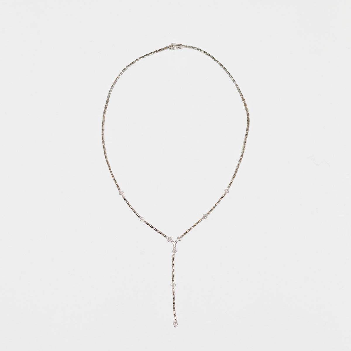 Spring Weave Necklace in 18kt White Gold and Diamonds