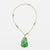 Collier in oro bianco e giallo 18 kt con giada e diamanti