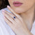 Anello in Oro Bianco 18 kt con Zaffiro Centrale e Diamanti