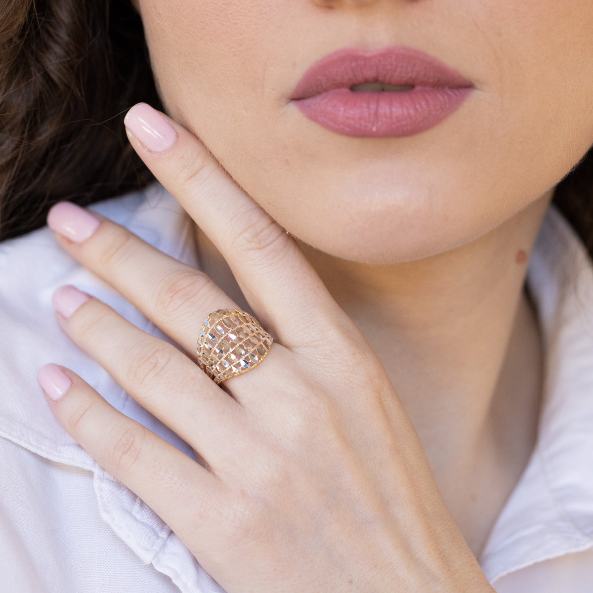 Anello Fascia In oro giallo e bianco 18 kt