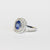 Anello in oro bianco 18 kt con zaffiro e doppio giro di diamanti
