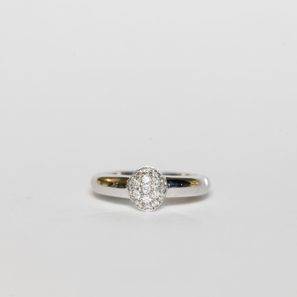 Anello Pavè in Oro Bianco 18 kt con Diamanti