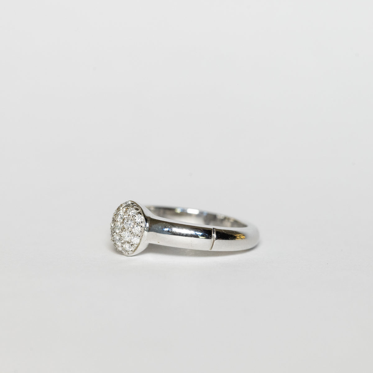 Anello Pavè in Oro Bianco 18 kt con Diamanti