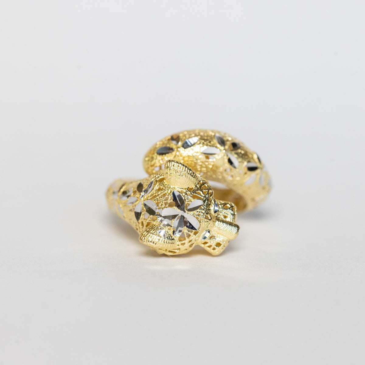 Anello Tiger in oro giallo e bianco 18 kt