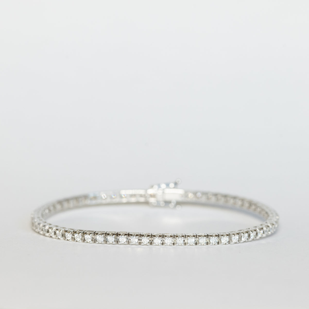 Bracciale Tennis in Oro Bianco 18 kt con Diamanti