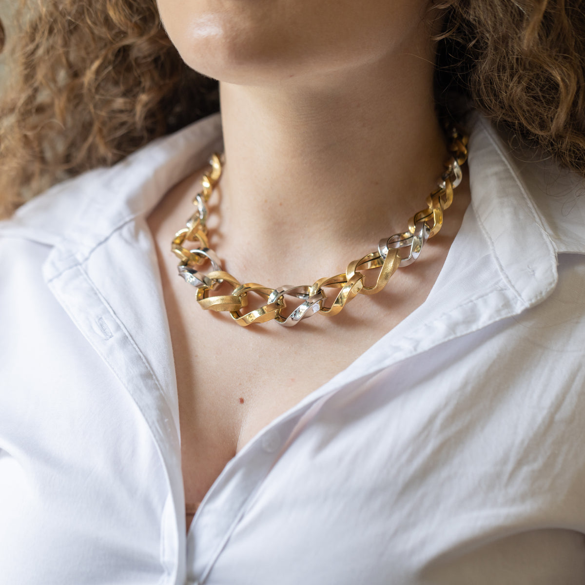 Collier Creazione in Oro Giallo e Bianco 18 KT