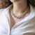 Collana Collier in Oro Giallo e Bianco 18 KT Fantasia Intreccio Satinato