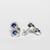 Orecchini duo in oro bianco 18 kt con zaffiri e contorno di diamanti