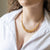 18 KT White and Yellow Gold Necklace Rope and Circle Fantasy