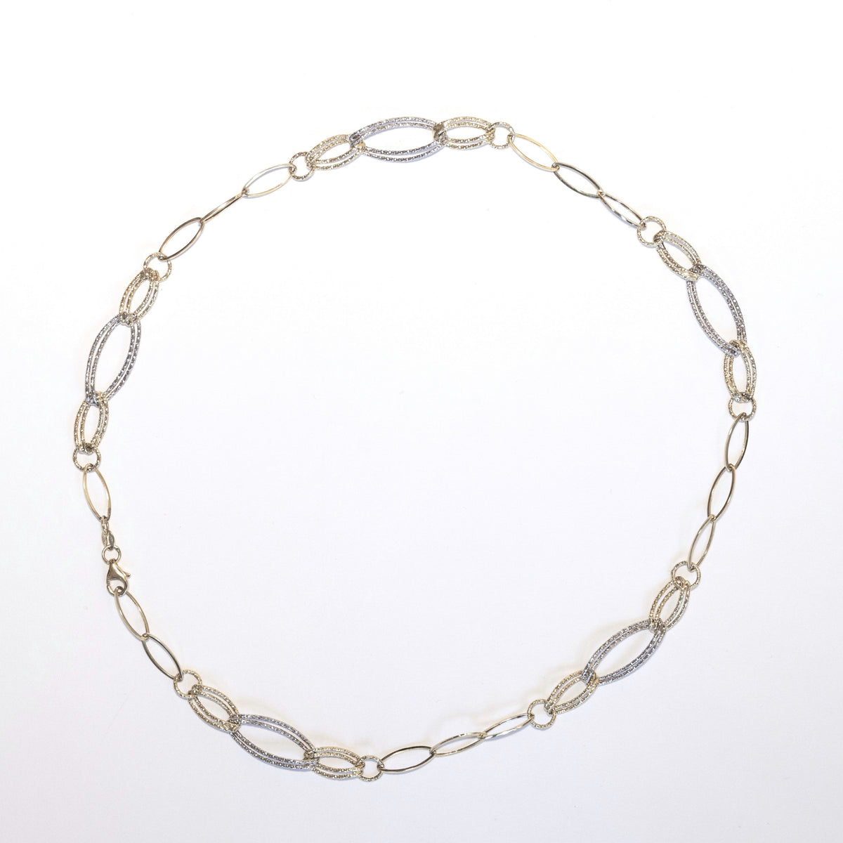 Collana in oro giallo e bianco 18 kt