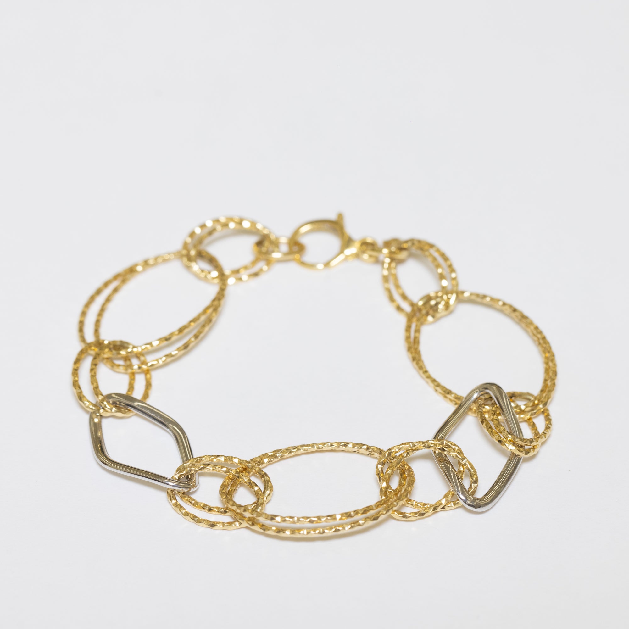 Bracciale in Oro Giallo e Bianco 18 kt Magic Circle