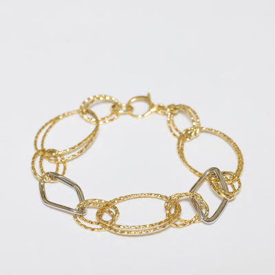 Bracciale in Oro Giallo e Bianco 18 kt Magic Circle