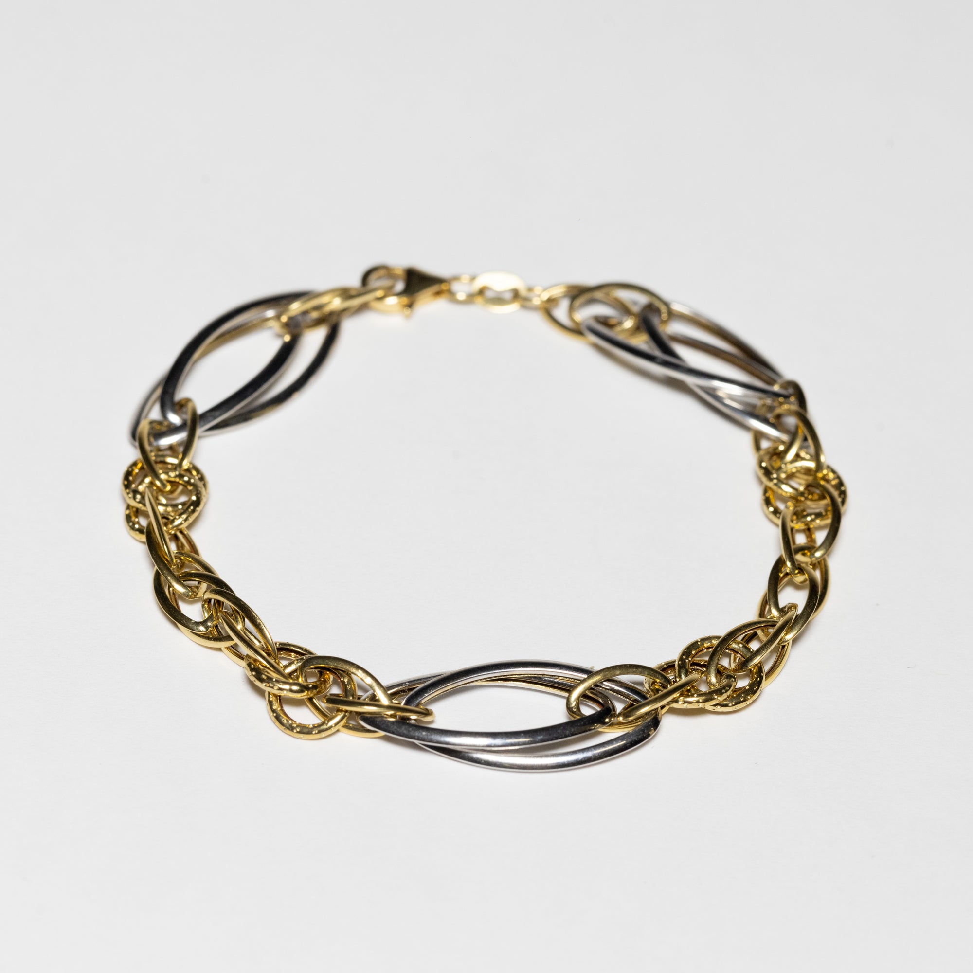 Bracciale in Oro Giallo e Bianco 18 kt Double Circles