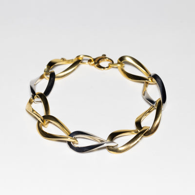 Bracciale in Oro Giallo e Bianco 18 kt Infinity