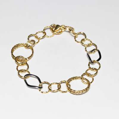 Bracciale in Oro Giallo e Bianco 18 kt