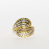 Anello Wave In Oro Bianco E Giallo 18 Kt