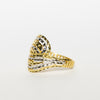 Anello Wave In Oro Bianco E Giallo 18 Kt