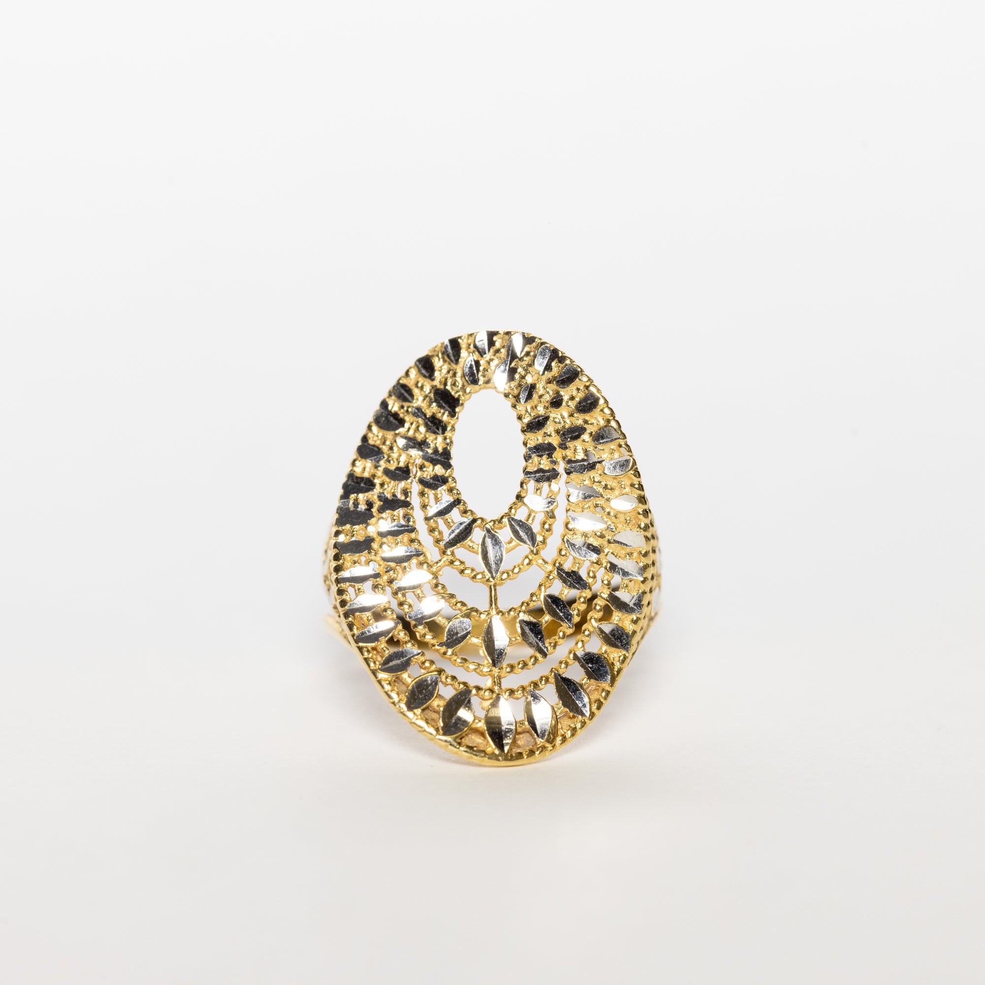 Anello Fantasia In Oro Giallo E Bianco 18 Kt