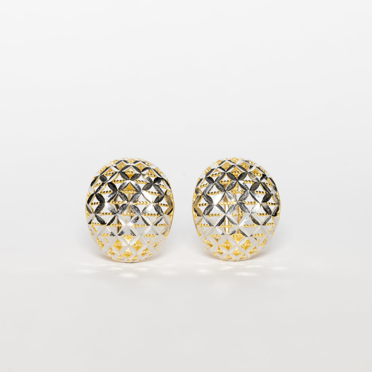 Orecchini In Oro Giallo e Bianco 18 Kt