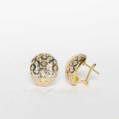 Orecchini In Oro Giallo e Bianco 18 Kt