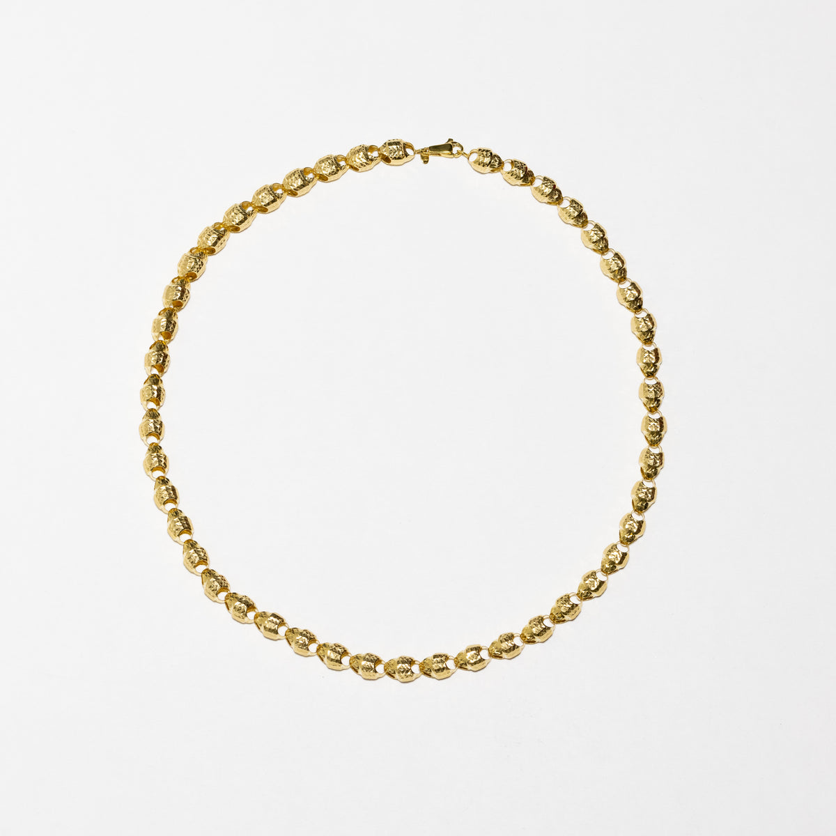 18K Yellow Gold Beaded Necklace
