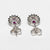 Orecchini in Oro Bianco 18 kt con Rubini centrali e contorno con diamanti