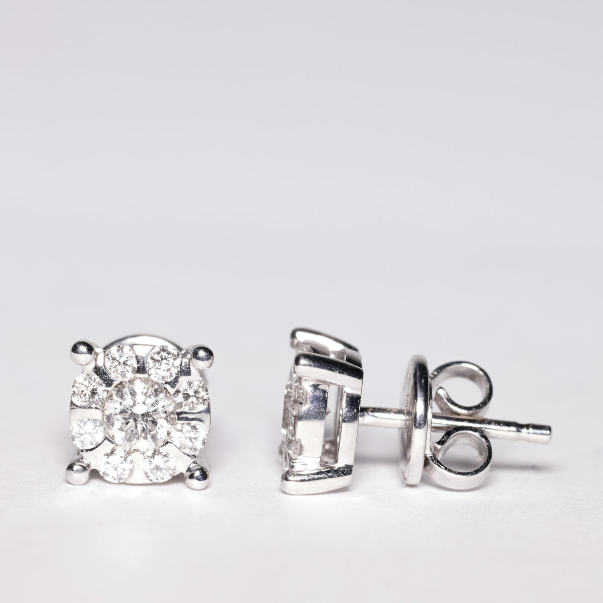 Pavè Earrings Illusion Setting with Diamonds