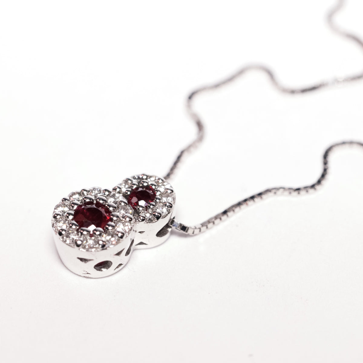 Pendant with double Ruby and Diamonds
