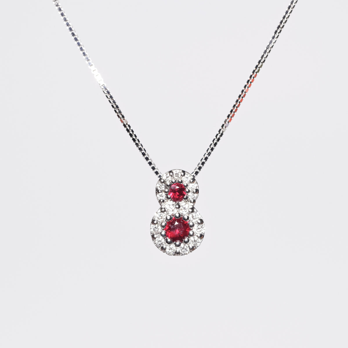 Pendant with double Ruby and Diamonds