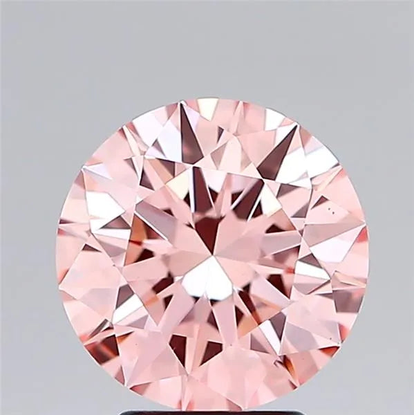 3.08ct Round Lab Grown Diamond (Colour Fancy Intense Pink, Clarity VVS2, Cut EX, IGI Certified)