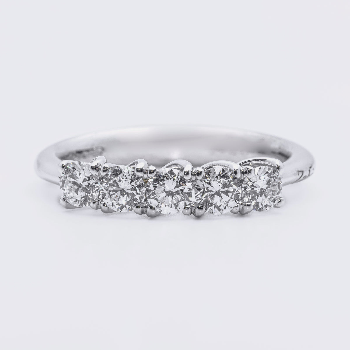 Anello Veretta di Diamanti a 5 Pietre da 0,80 ct