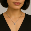 Collana in Oro Bianco 18 kt con Rubino centrale e contorno con diamanti