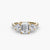 Anello con Tre Pietre e Fascia Pavé
