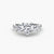 Anello con Tre Pietre e Fascia Pavé