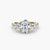 Anello con Tre Pietre e Fascia Pavé