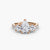 Anello con Tre Pietre e Fascia Pavé