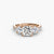 Anello con Tre Pietre e Fascia Pavé