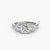 Anello con Tre Pietre e Fascia Pavé