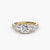 Anello con Tre Pietre e Fascia Pavé