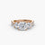 Anello con Tre Pietre e Fascia Pavé 2