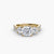 Anello con Tre Pietre e Fascia Pavé 2